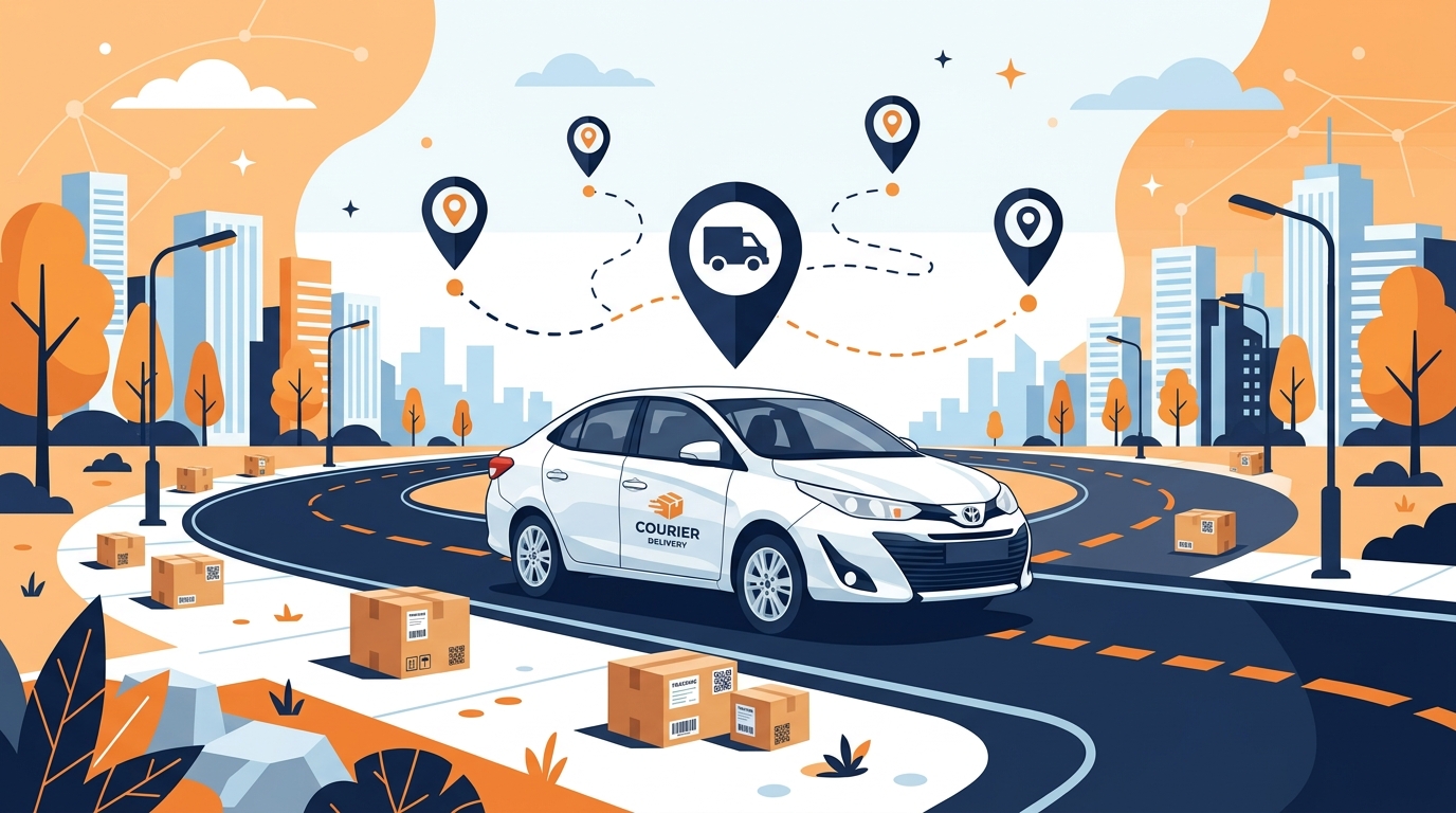 Toyota Yaris Sedán 2022 con GPS y paquetes — rastreo de encomiendas
